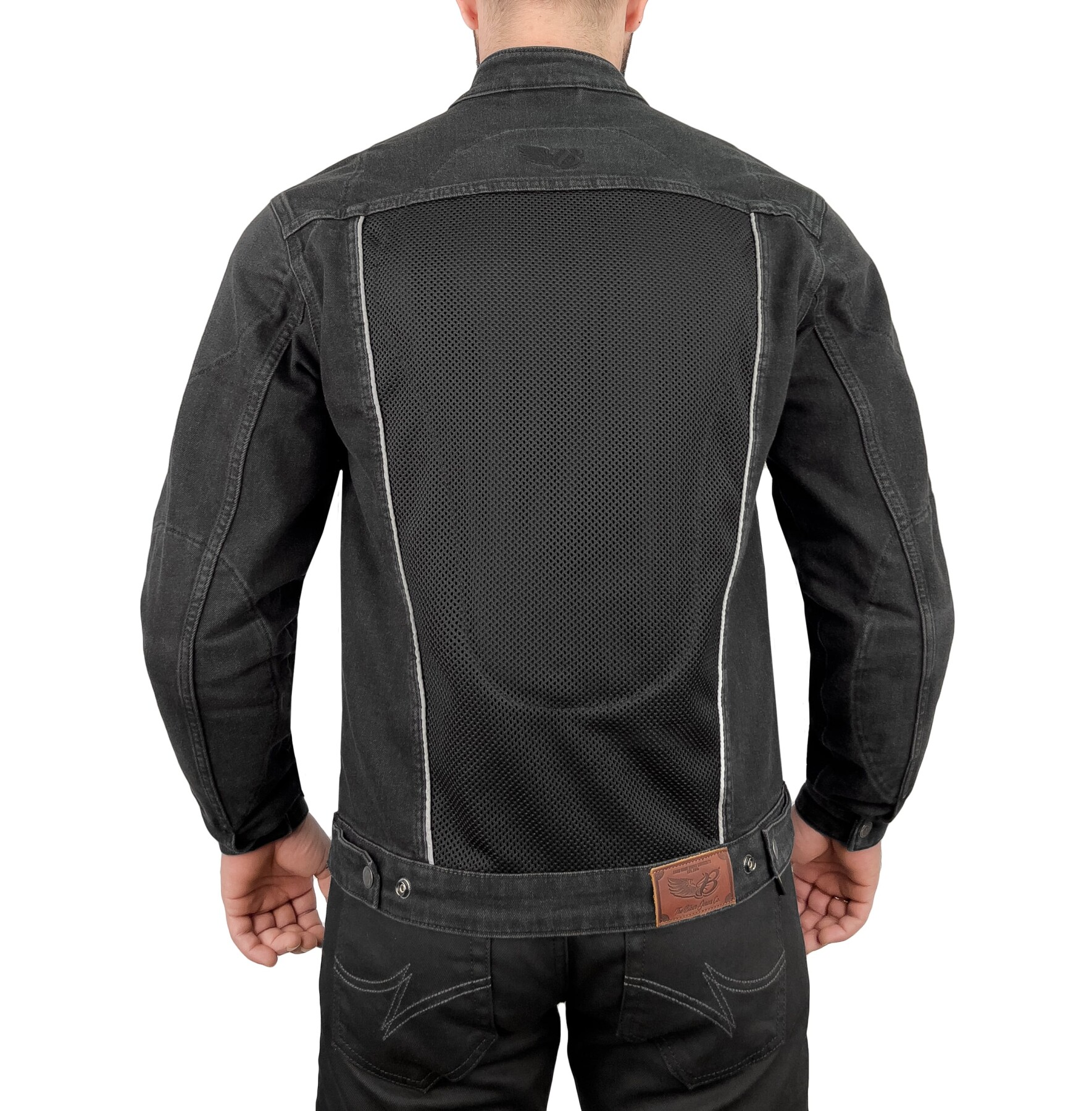 Grey Ice Armoured Mesh Motorcycle Jean Jacket Man - 5