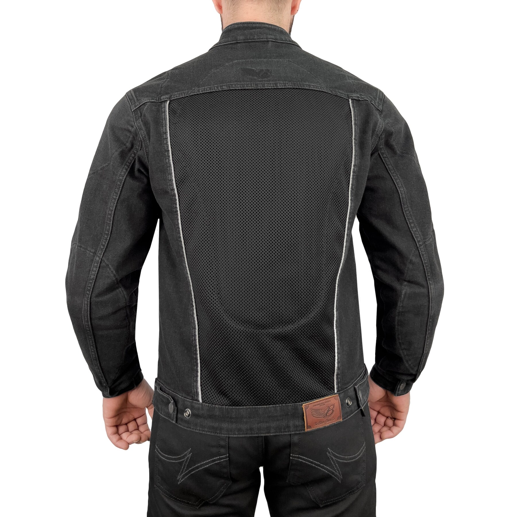 Grey Ice Armoured Mesh Motorcycle Jean Jacket Man