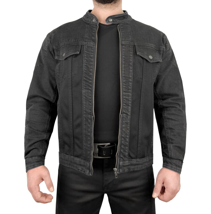 Grey Ice Armoured Mesh Motorcycle Jean Jacket Man - 4