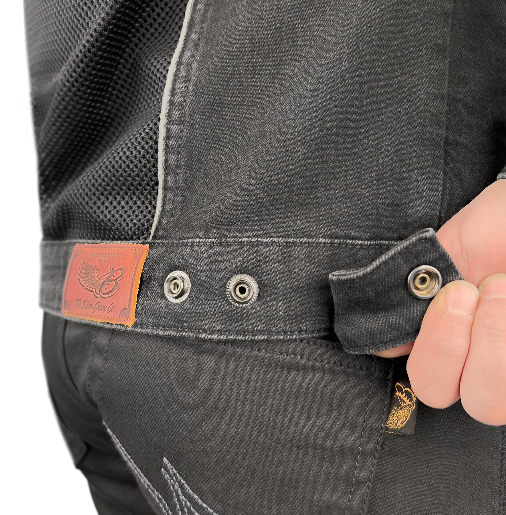 Grey Ice Armoured Mesh Motorcycle Jean Jacket Man - 7