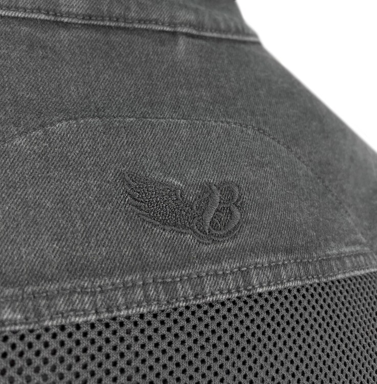 Grey Ice Armoured Mesh Motorcycle Jean Jacket Man - Thumbnail