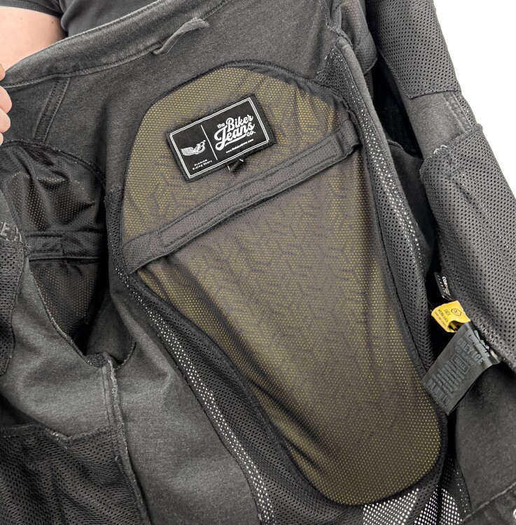 Grey Ice Armoured Mesh Motorcycle Jean Jacket Man - 16