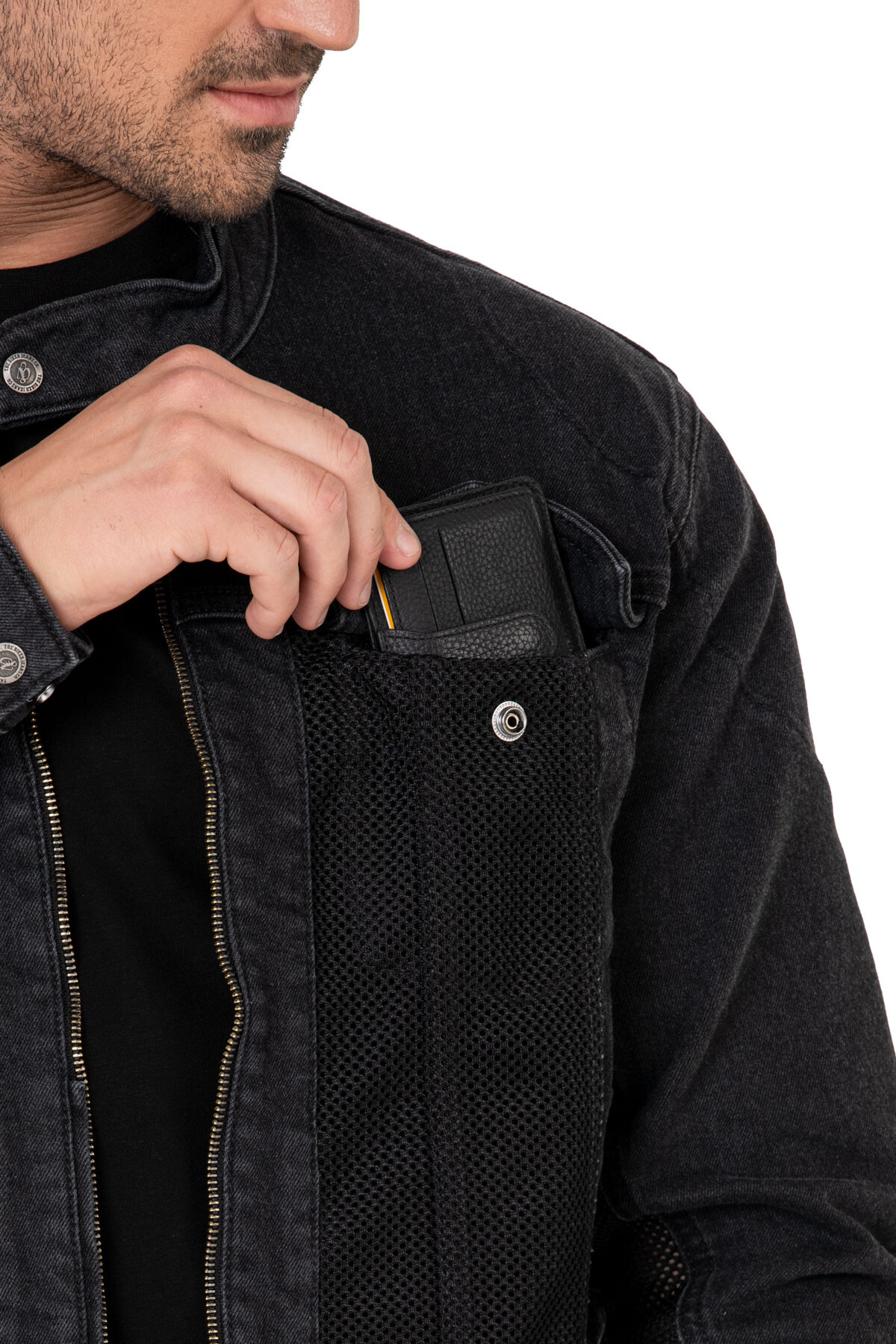 Grey Ice Armoured Mesh Motorcycle Jean Jacket Man - 7