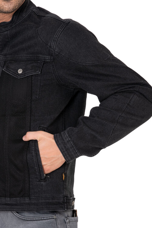 Grey Ice Armoured Mesh Motorcycle Jean Jacket Man - 10