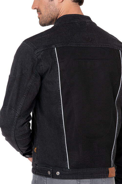 Grey Ice Armoured Mesh Motorcycle Jean Jacket Man - 11