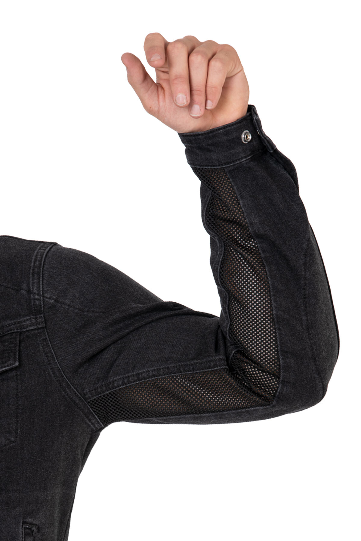 Grey Ice Armoured Mesh Motorcycle Jean Jacket Man - 15