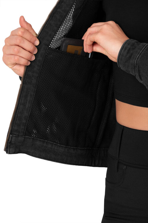 Grey Ice Armoured Mesh Motorcycle Jean Jacket - 8