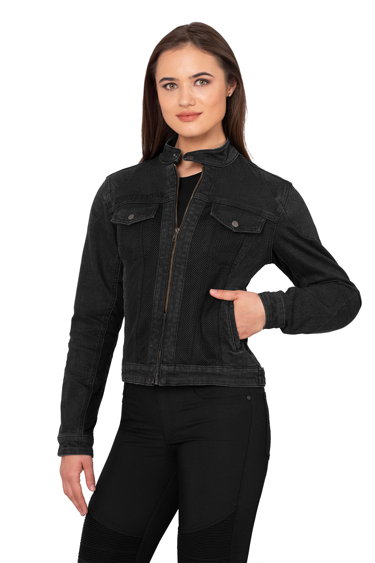 Grey Ice Armoured Mesh Motorcycle Jean Jacket - 5