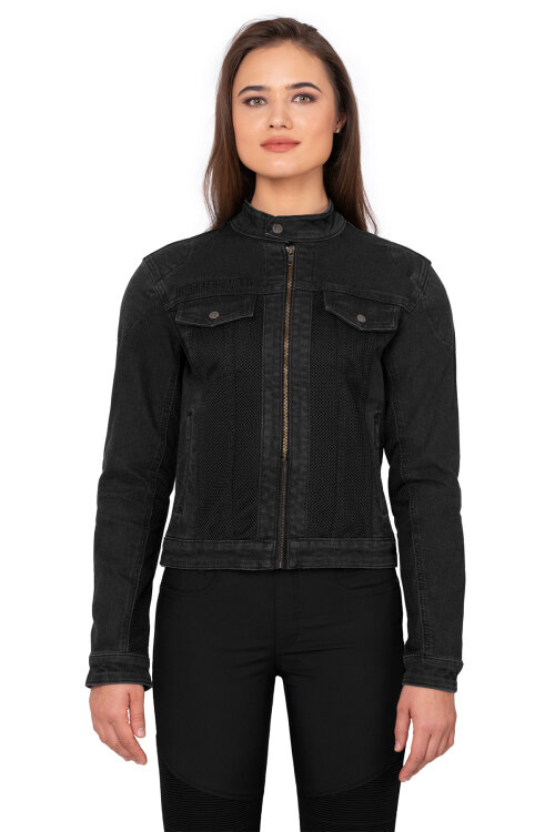 Grey Ice Armoured Mesh Motorcycle Jean Jacket - 2