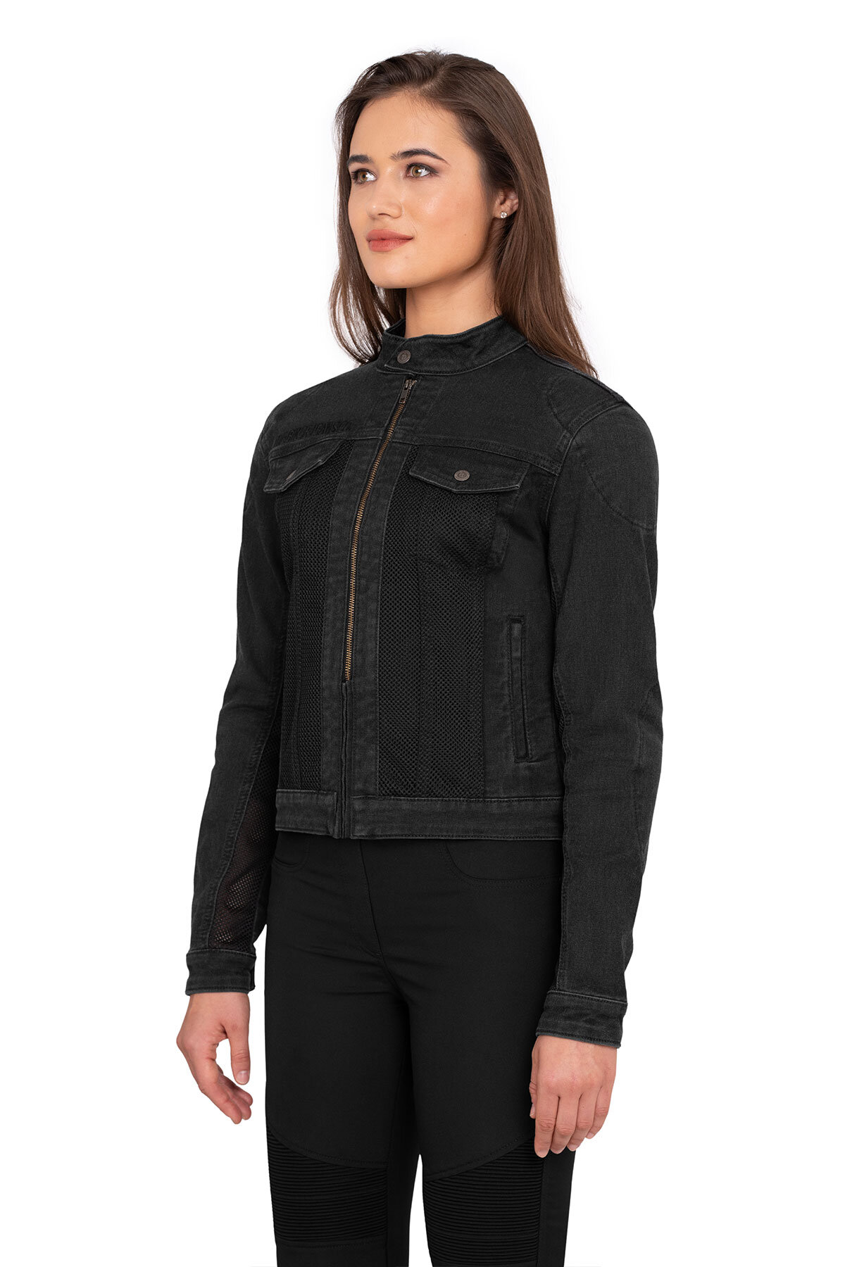 Grey Ice Armoured Mesh Motorcycle Jean Jacket - 3