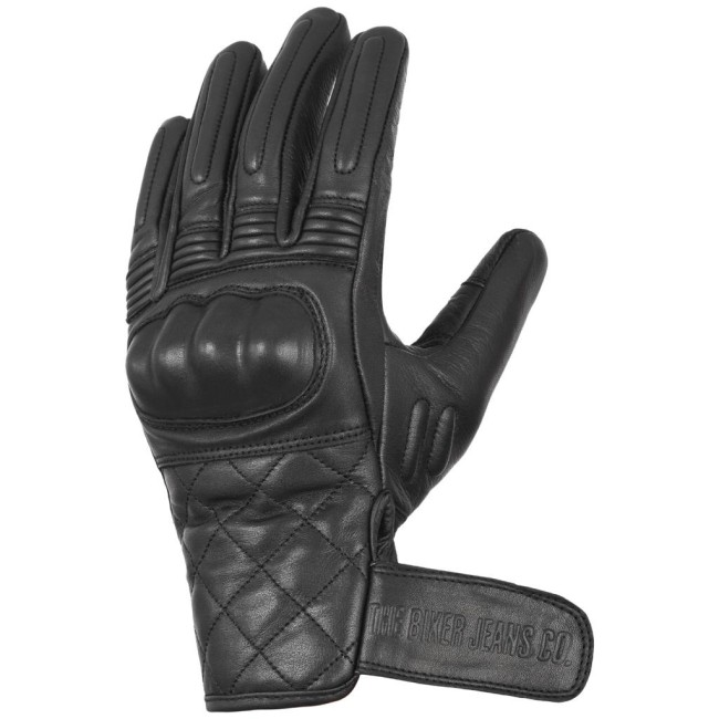 Hammer Black Armoured Motorcycle Leather Gloves - Thumbnail