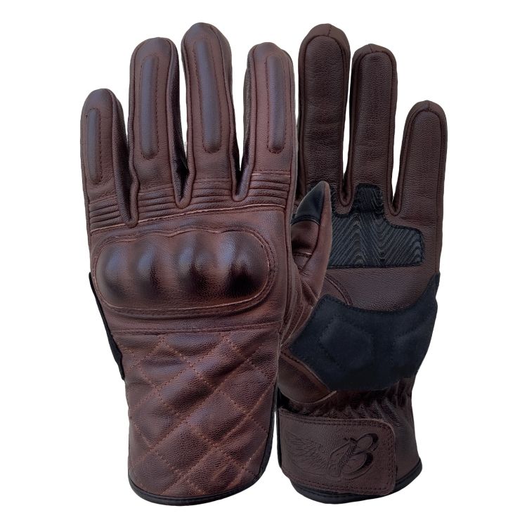 Hammer Brown Armoured Motorcycle Leather Gloves