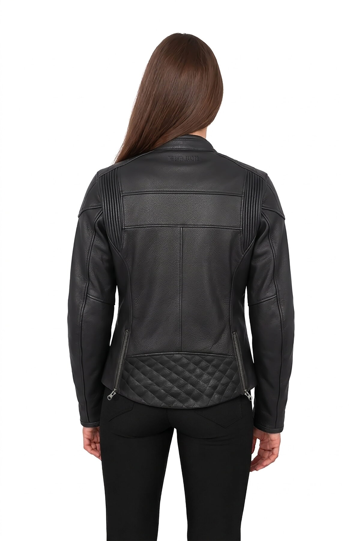 Hawk Black Armoured Motorcycle Leather Jacket Woman - 2