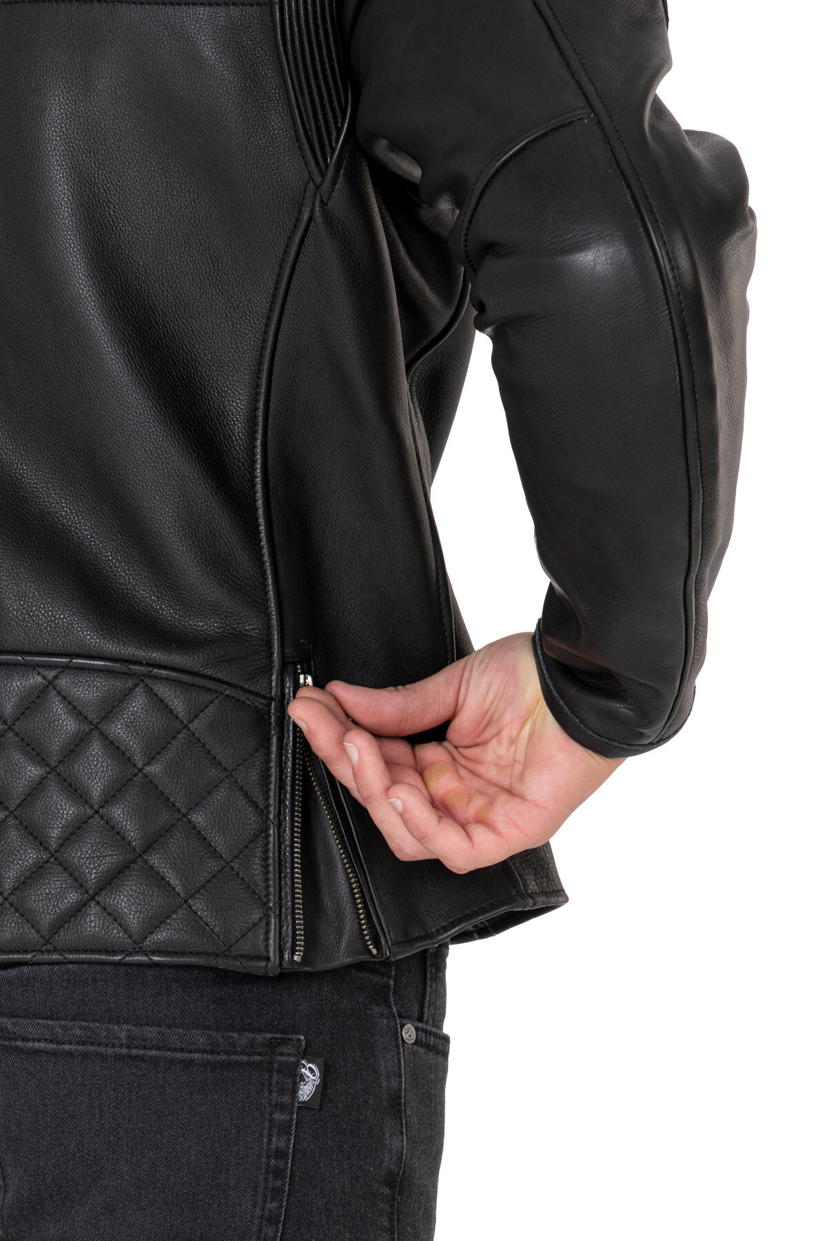 Hawk Black Korumalı Motosiklet Deri Montu Erkek - 14