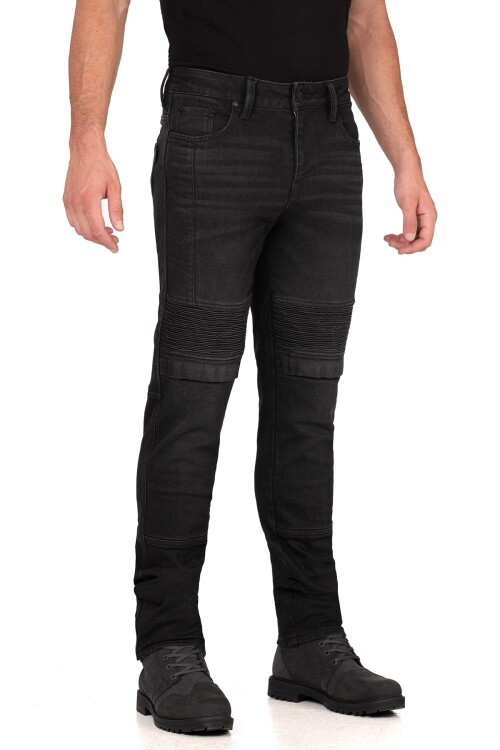 Iron Shield Flexi Black Korumalı Motosiklet Kot Pantolonu Erkek - The Biker Jeans