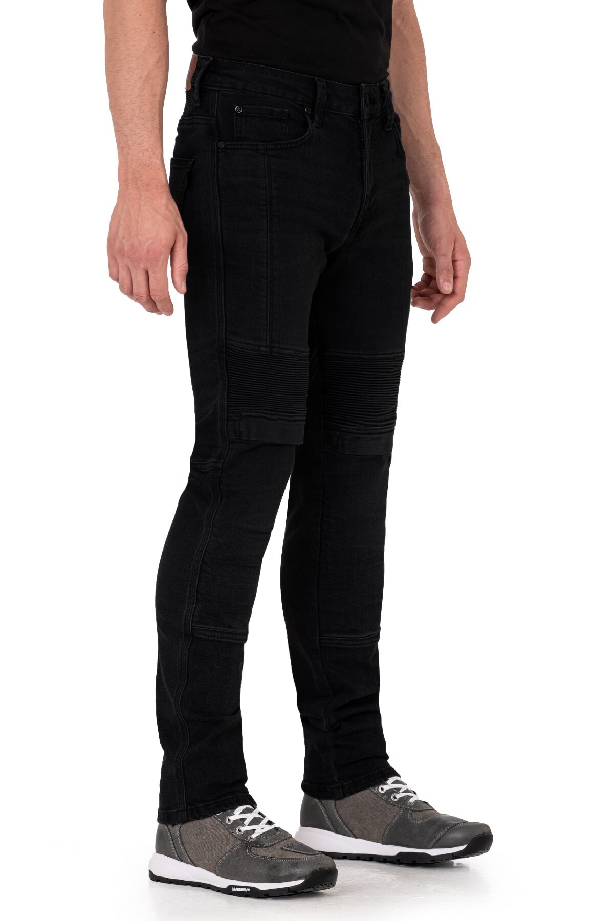 Iron Shield Flexi Black Korumalı Motosiklet Kot Pantolonu Erkek - 1