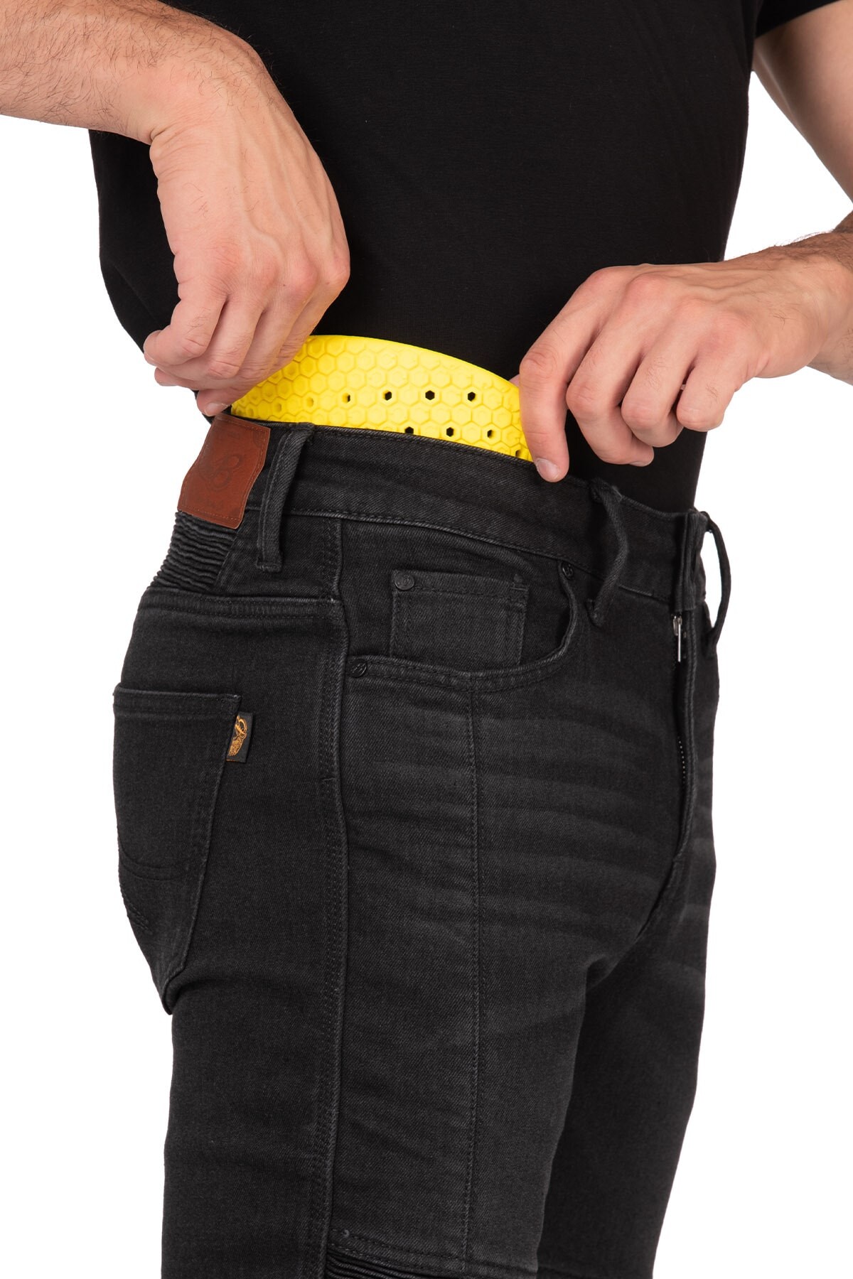 Iron Shield Flexi Black Korumalı Motosiklet Kot Pantolonu Erkek - 11
