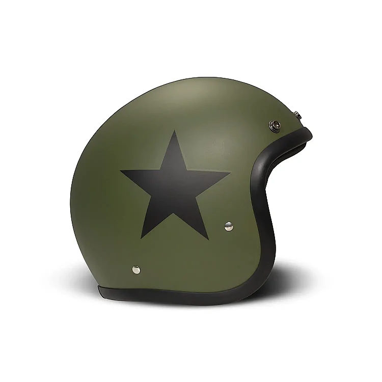 Jet Retro Star Green Açık Motosiklet Kaskı - DMD