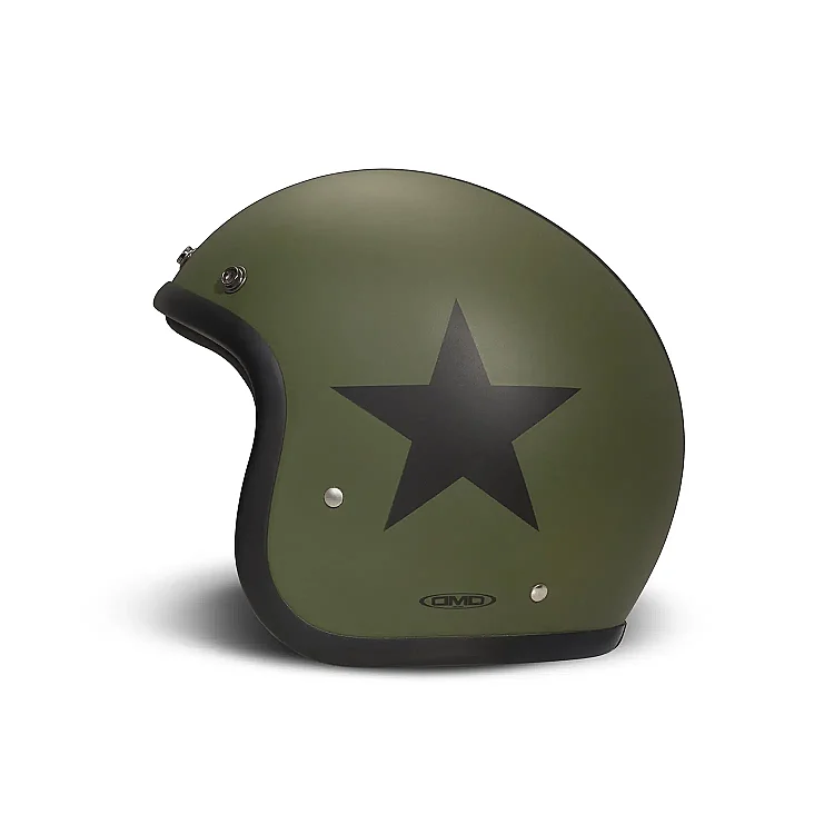 Jet Retro Star Green Helmet - 4