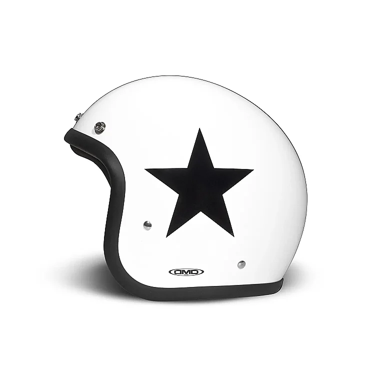 Jet Retro Star White Helmet - 4
