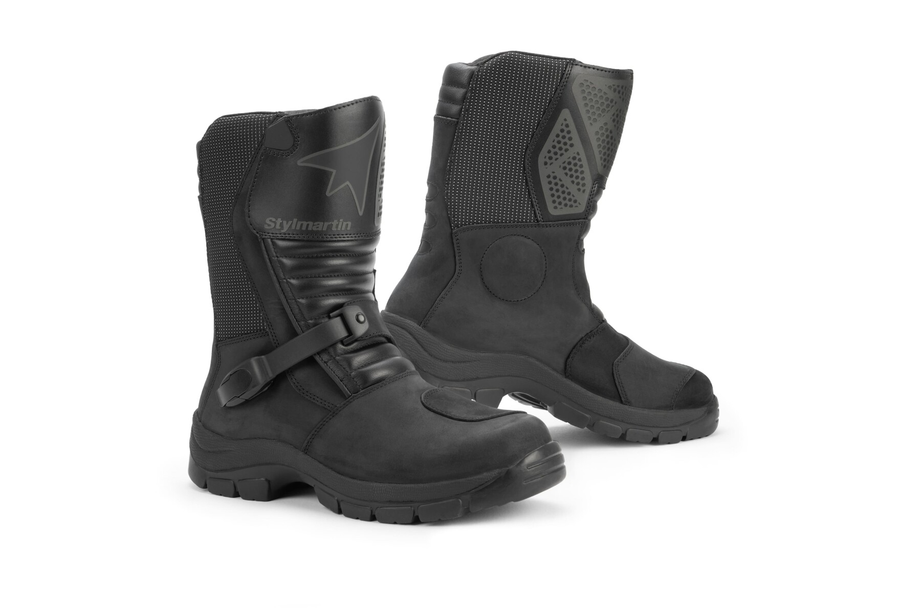 Land Black Armoured Motorcycle Shoes - 5