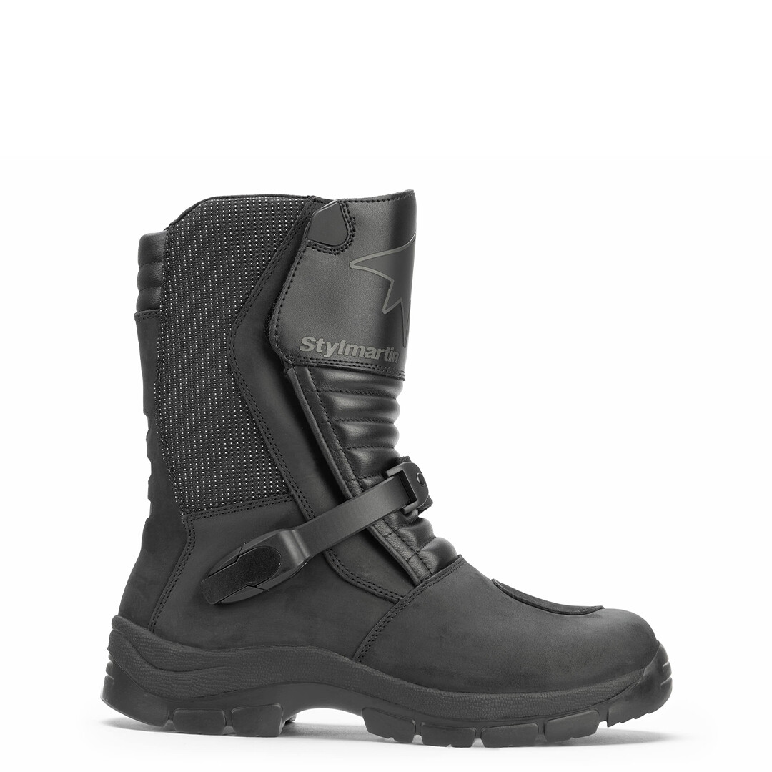 Land Black Armoured Motorcycle Shoes - 1