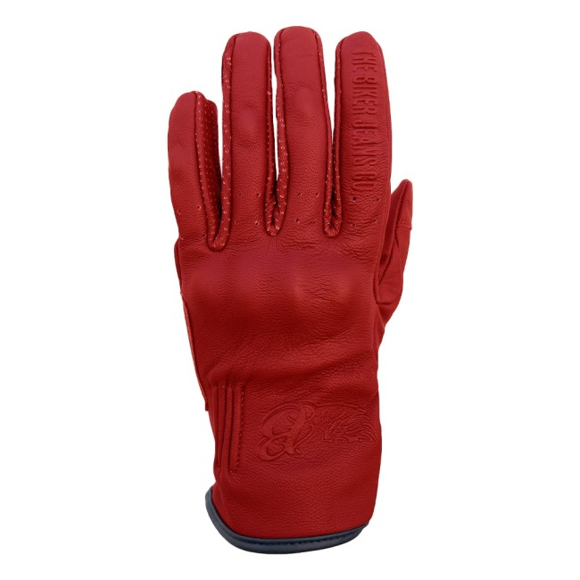 Livia Red Korumalı Motosiklet Deri Eldiveni - The Biker Jeans