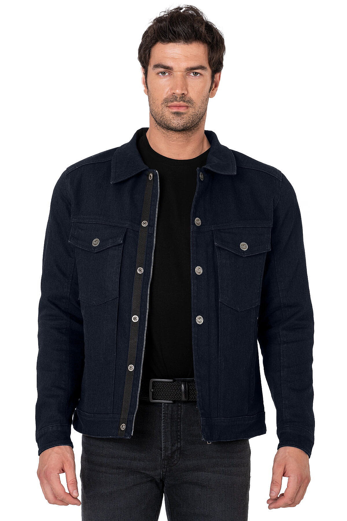Lloyd Dark Blue Armoured Motorcycle Jacket - 8