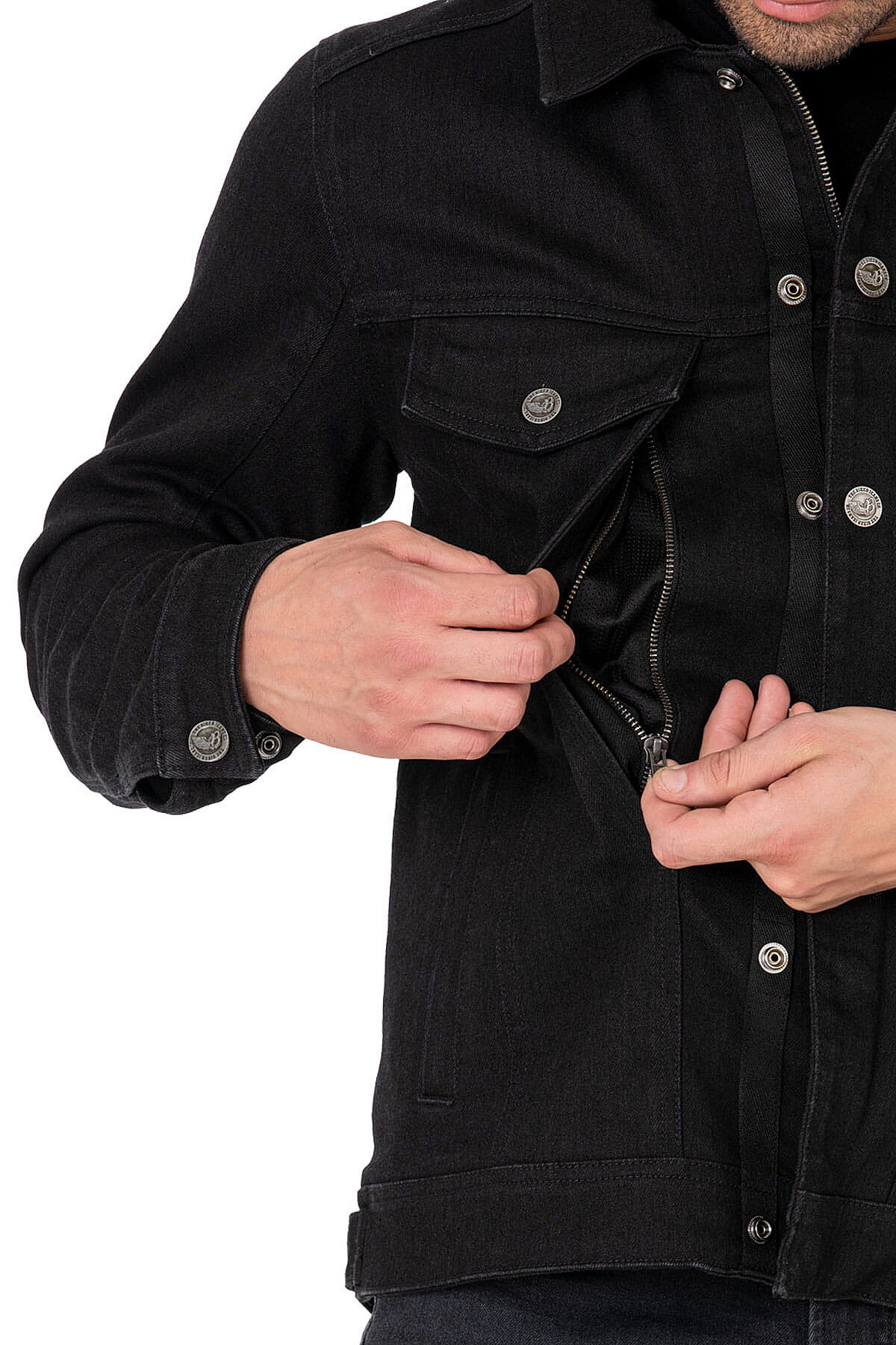 Lloyd Dark Blue Armoured Motorcycle Jacket - 13