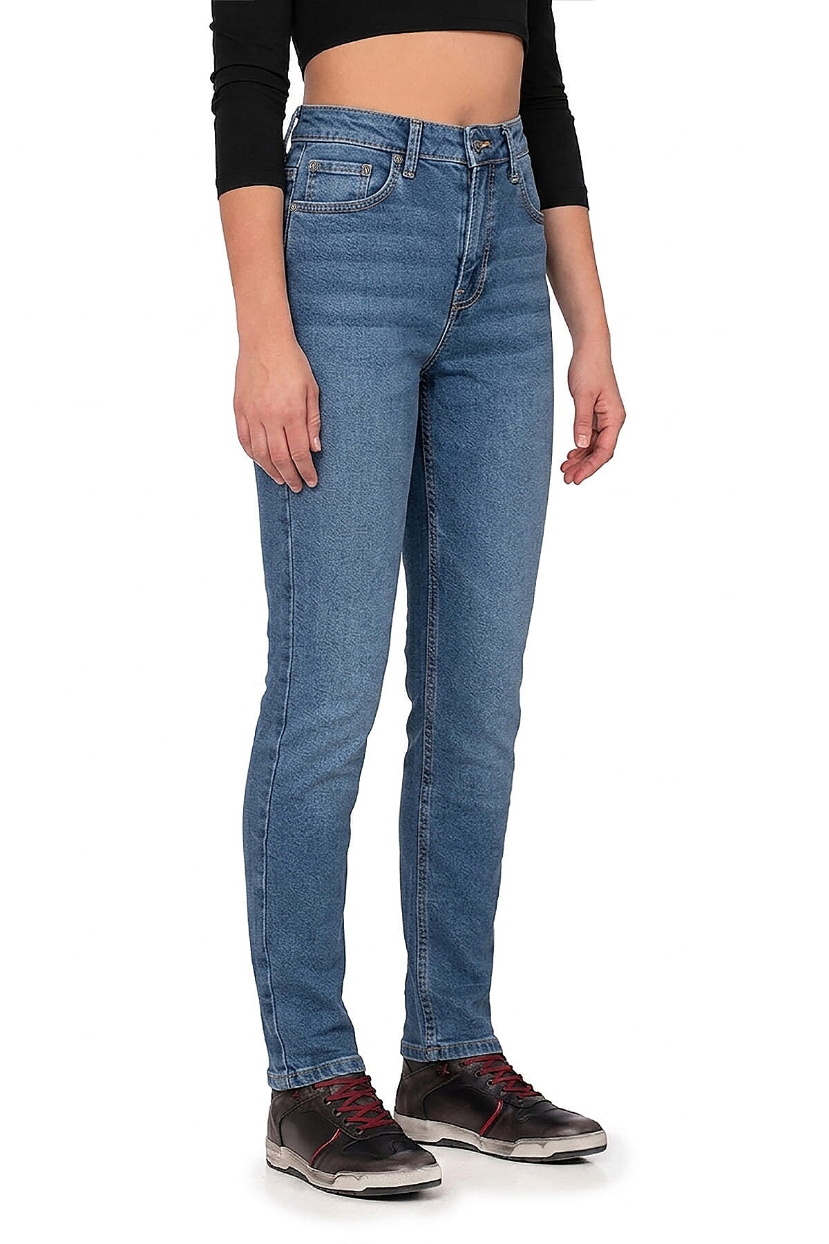 Lucy Blue Korumalı Motosiklet Kot Pantolonu Kadın - 1