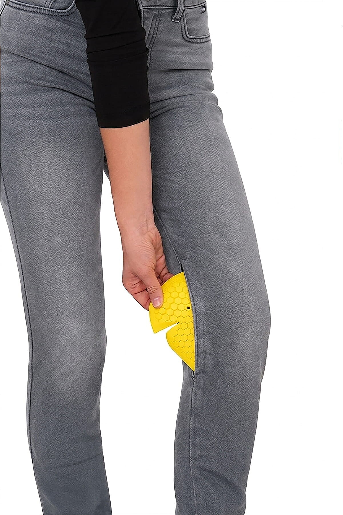 Lucy Grey Korumalı Motosiklet Kot Pantolonu Kadın - 4