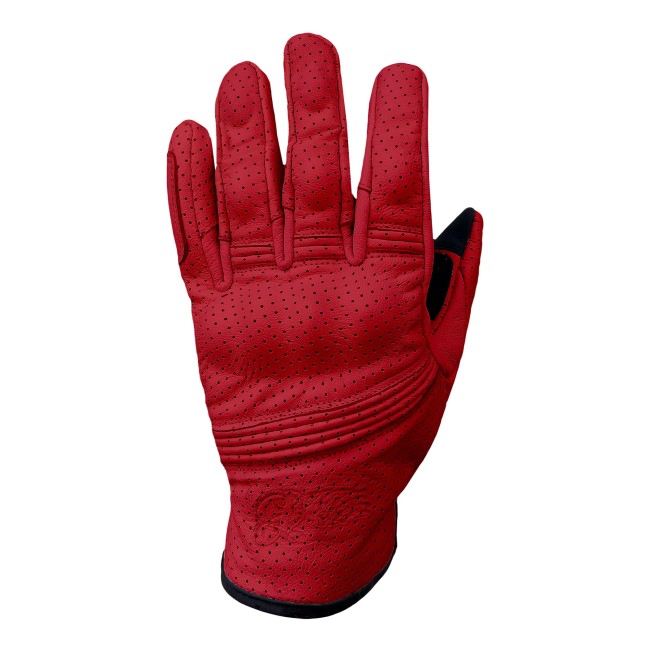 The Biker Jeans - Miami Devil Red Armoured Motorcycle Leather Gloves