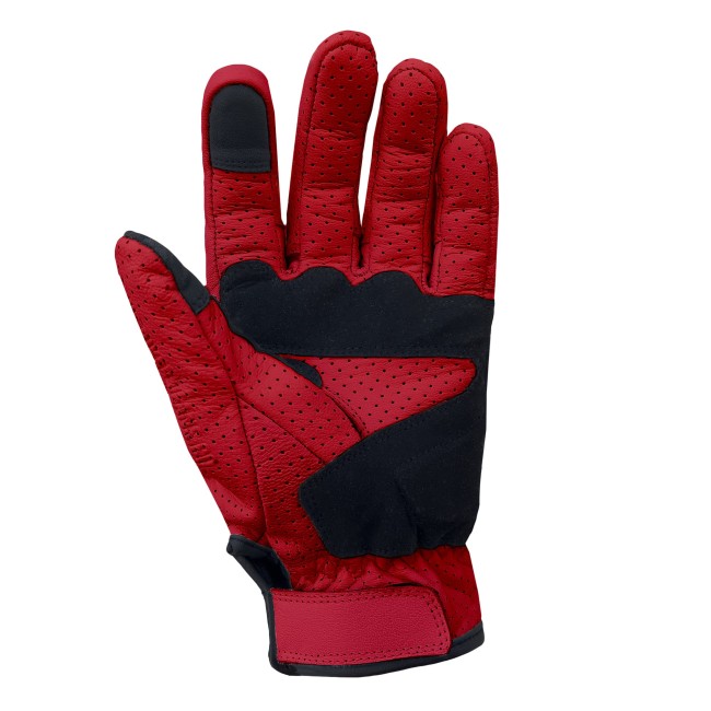 Miami Devil Red Armoured Motorcycle Leather Gloves - Thumbnail