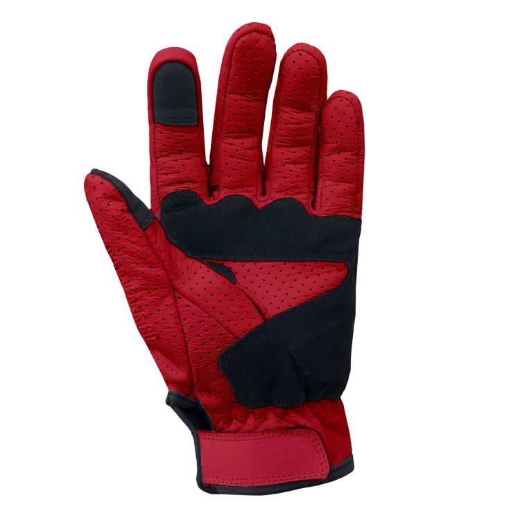 Miami Devil Red Armoured Motorcycle Leather Gloves