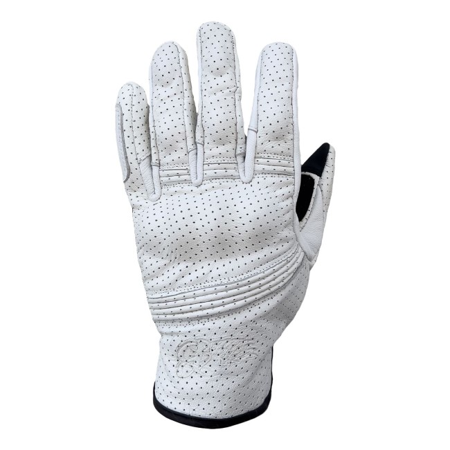 The Biker Jeans - Miami White Armoured Motorcycle Leather Gloves