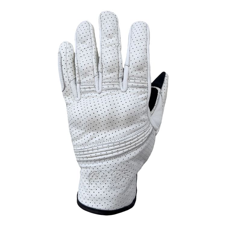 Miami White Armoured Motorcycle Leather Gloves