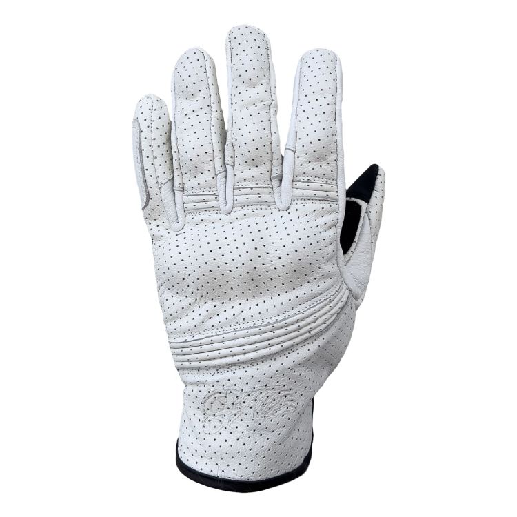 Miami White Armoured Motorcycle Leather Gloves - 1