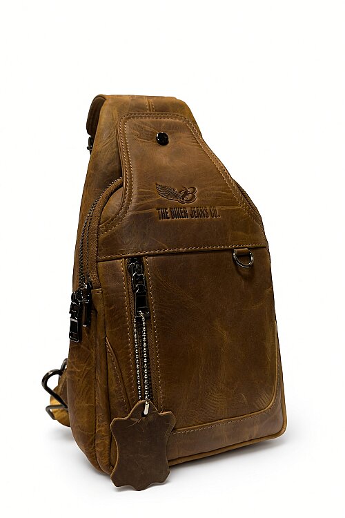 Milano Brown Hakiki Deri Çapraz Çanta - The Biker Jeans