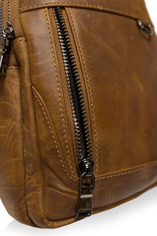 Milano Brown Hakiki Deri Çapraz Çanta - 3