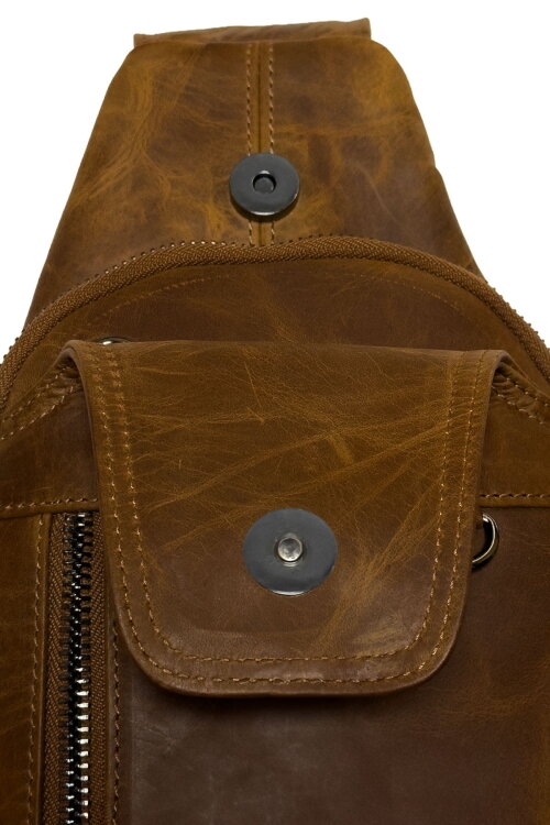 Milano Brown Hakiki Deri Çapraz Çanta - 4