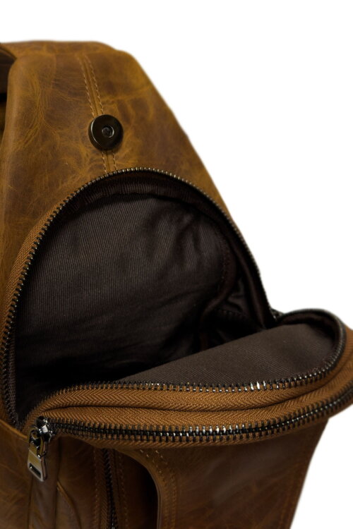 Milano Brown Hakiki Deri Çapraz Çanta - 5