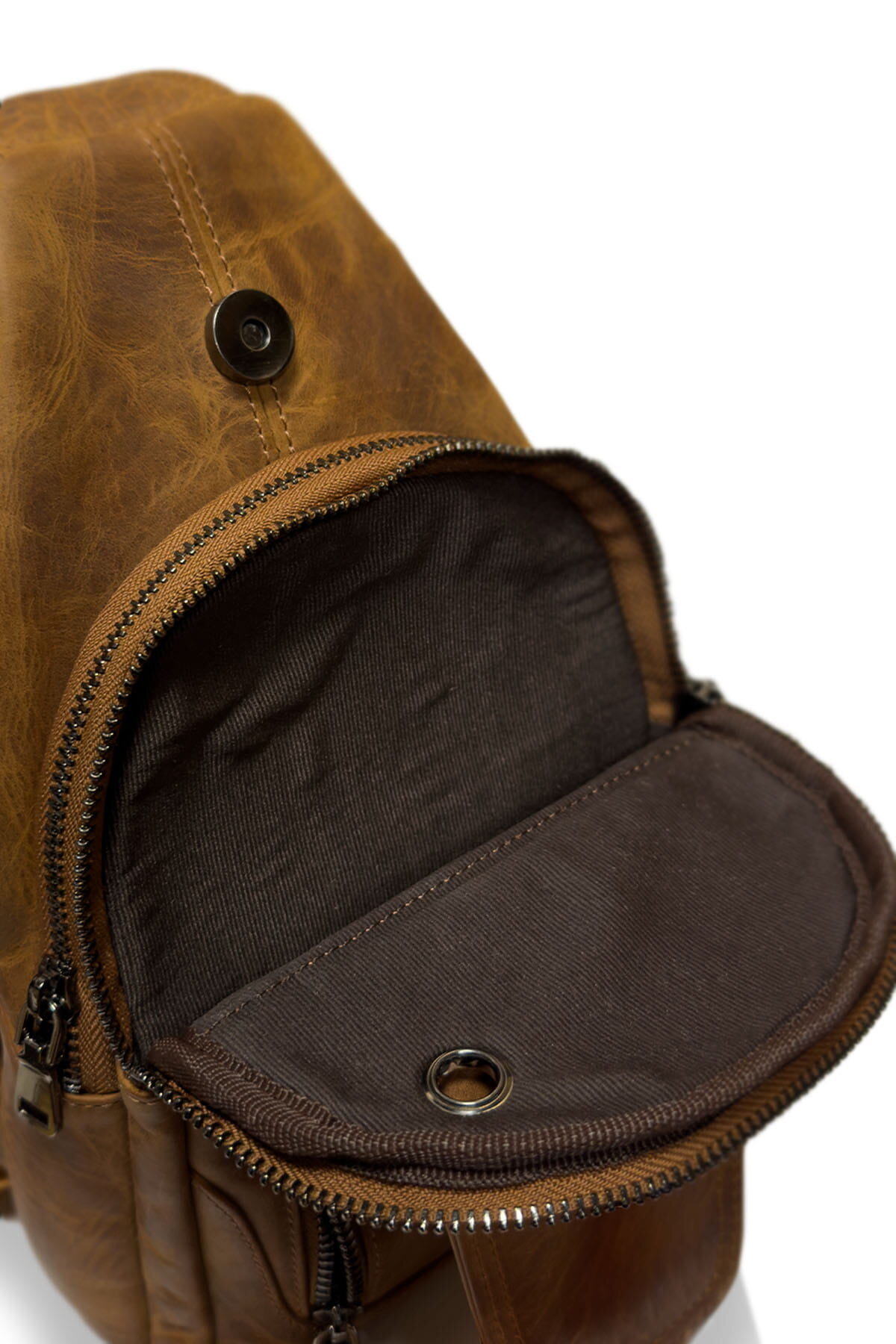 Milano Brown Hakiki Deri Çapraz Çanta - 6