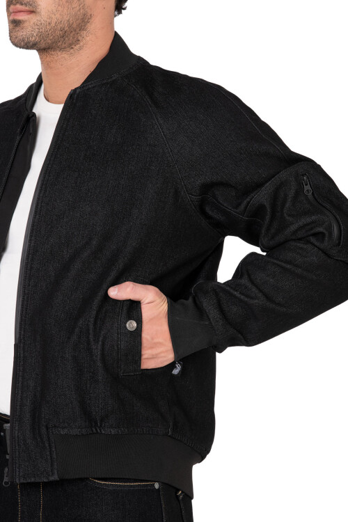 Night Flight Bomber Black Armoured Motorcycle Jacket - 7
