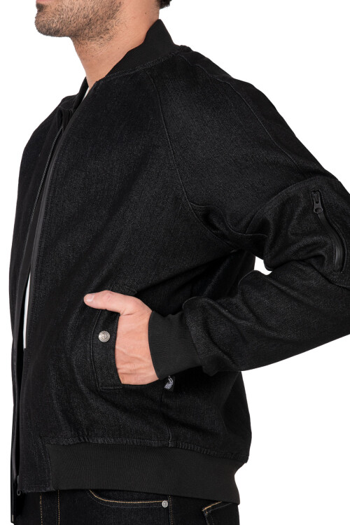 Night Flight Bomber Black Armoured Motorcycle Jacket - 8