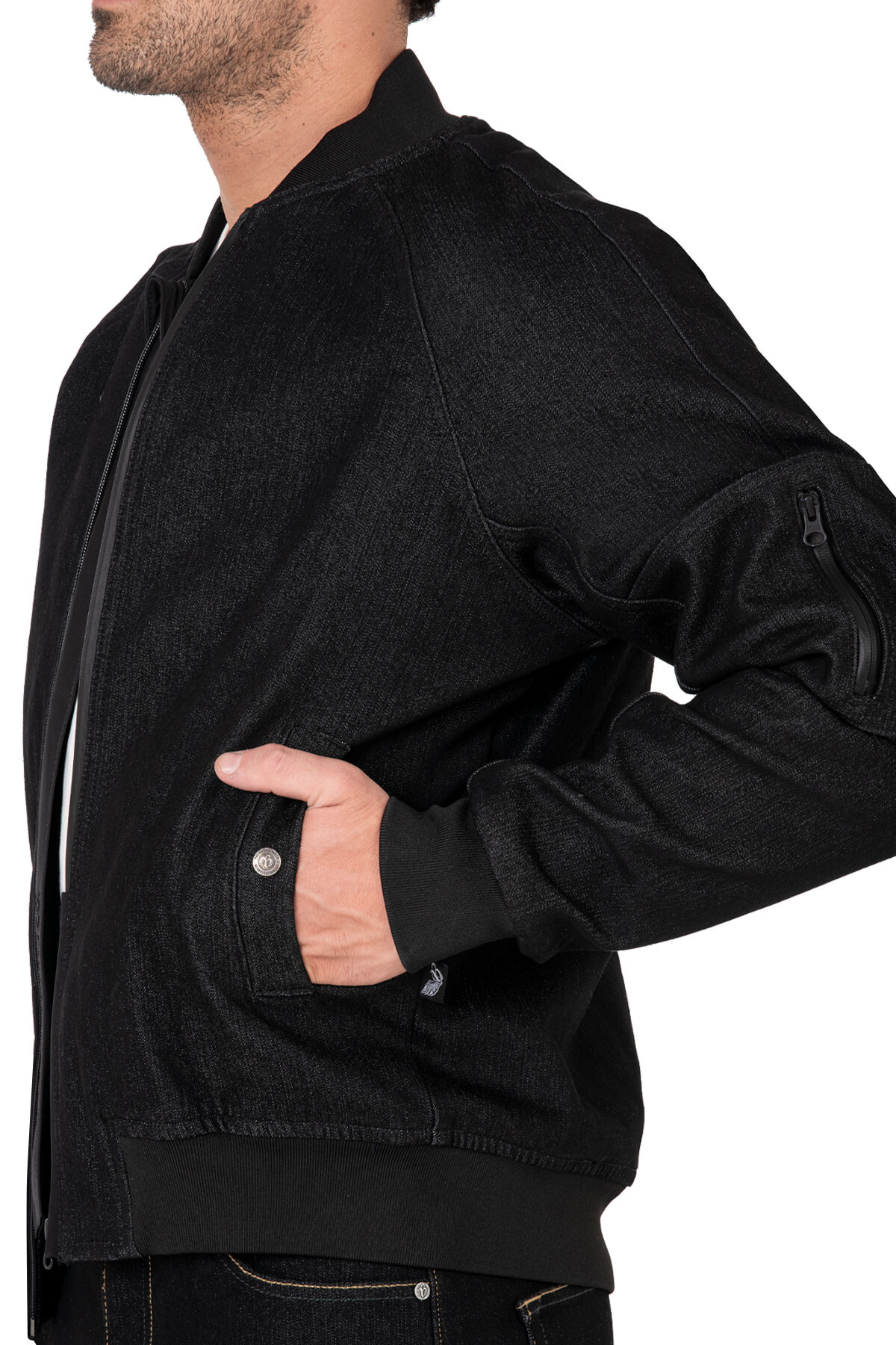 Night Flight Bomber Black Armoured Motorcycle Jacket - 8