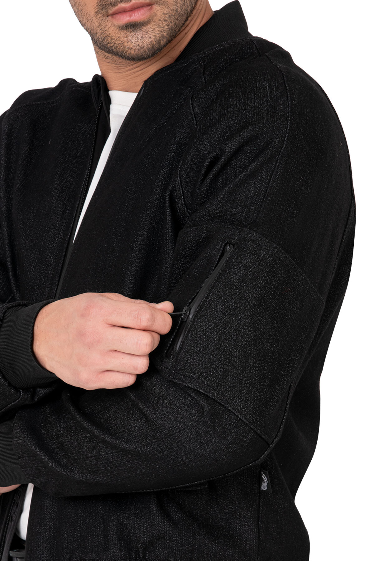 Night Flight Bomber Black Armoured Motorcycle Jacket - 9
