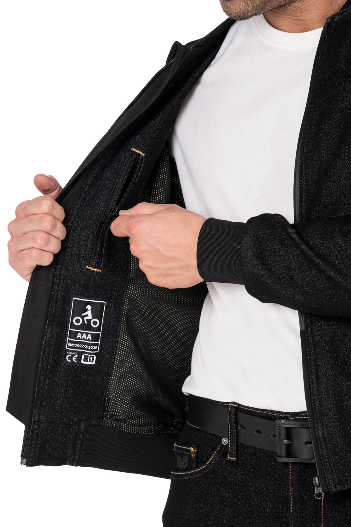 Night Flight Bomber Black Armoured Motorcycle Jacket - 11