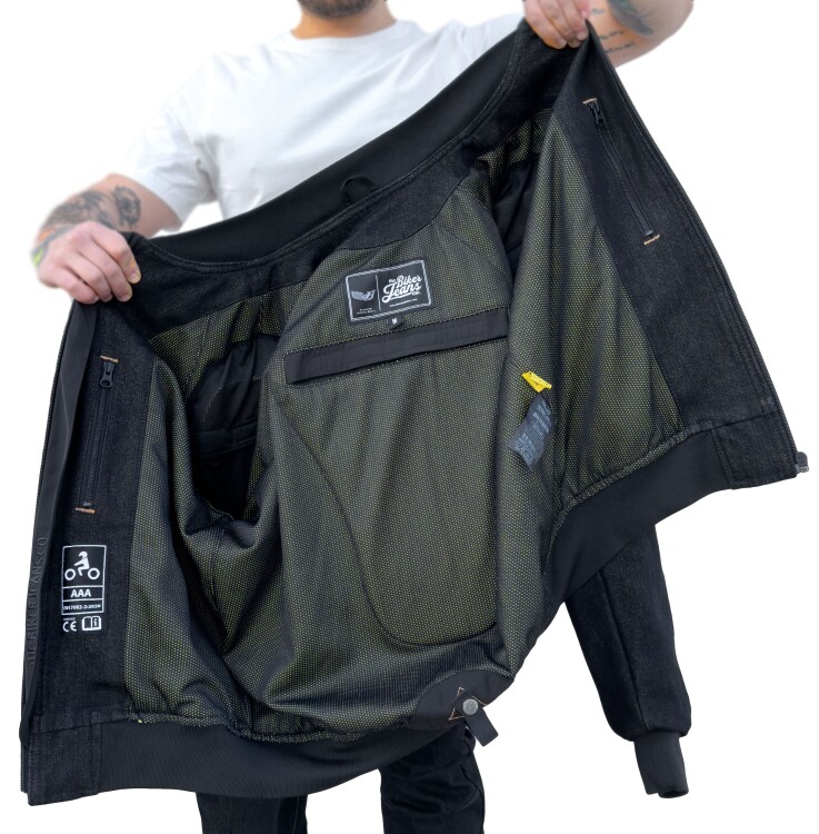 Night Flight Bomber Black Korumalı Motosiklet Montu - 7