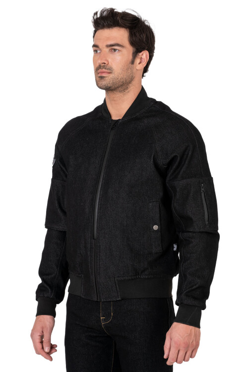 Night Flight Bomber Black Korumalı Motosiklet Montu - 5