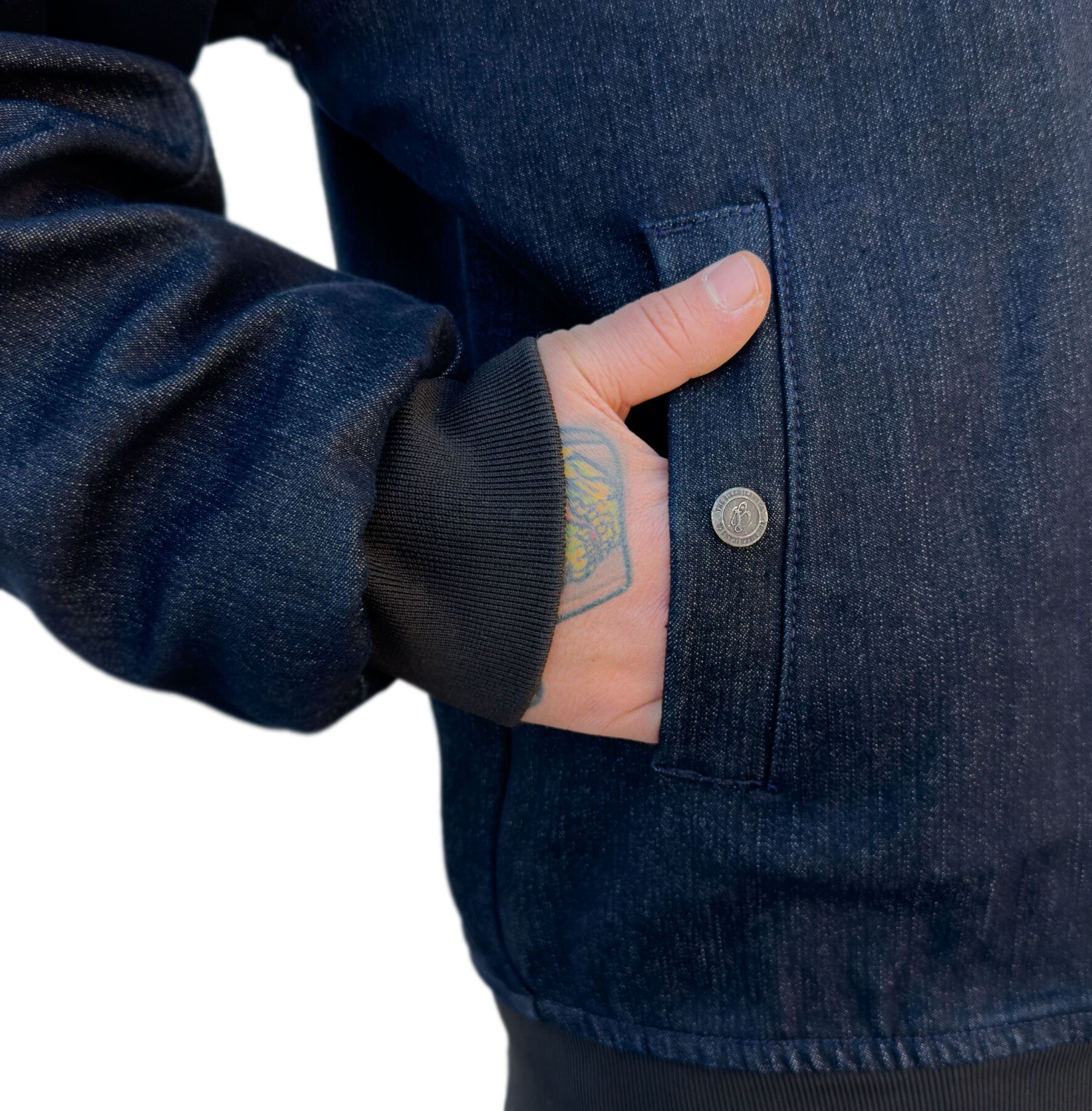 Night Flight Bomber Dark Blue Korumalı Motosiklet Montu - 8